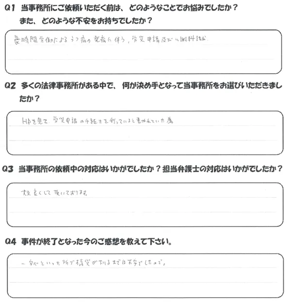 匿名希望・38歳男性・無職のアンケート